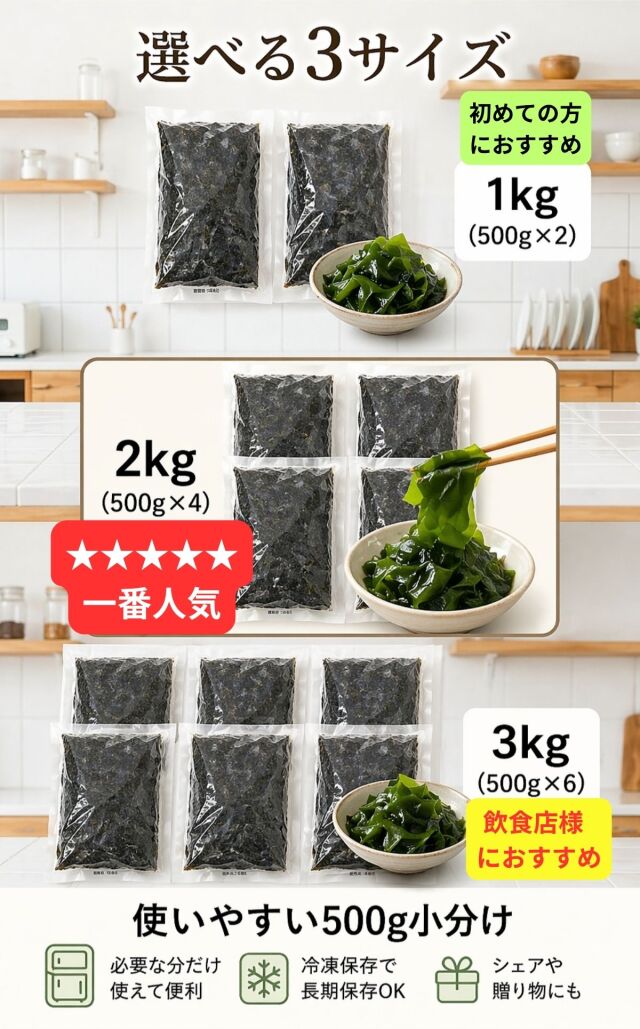 天満大阪昆布 訳あり三陸産生わかめ500ｇ